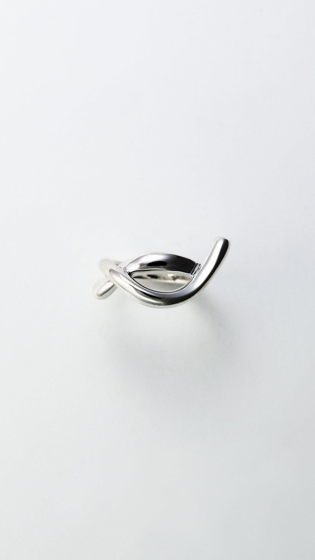 silver ring on a light gray background