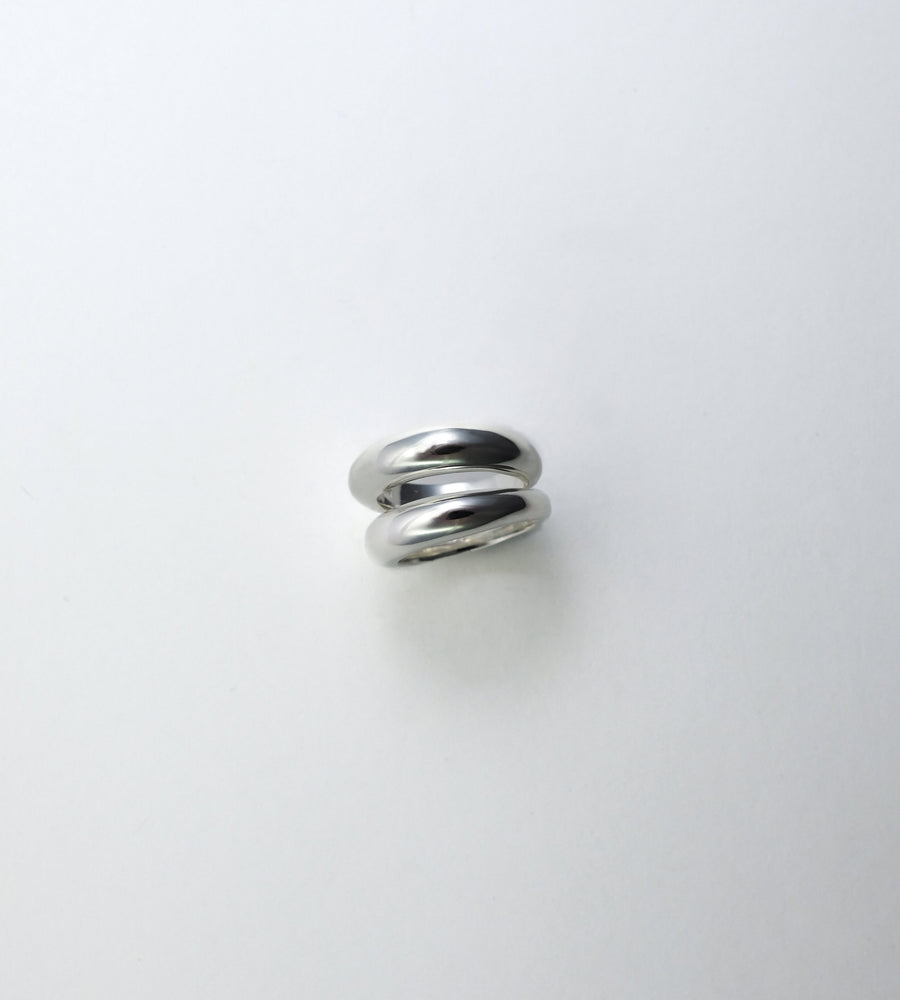 Silver ring on a white background