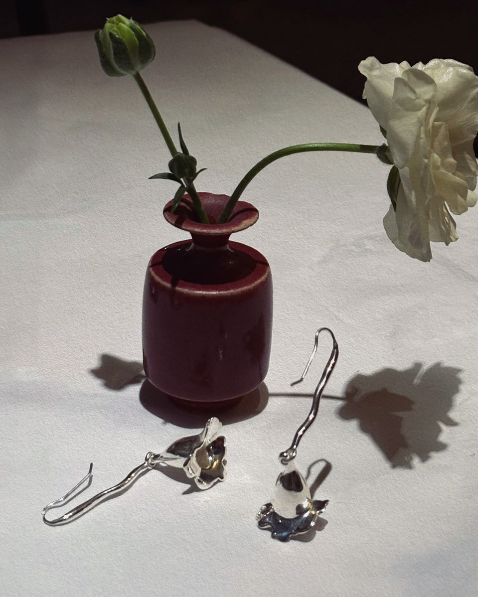 Long Jacaranda Flower Earrings