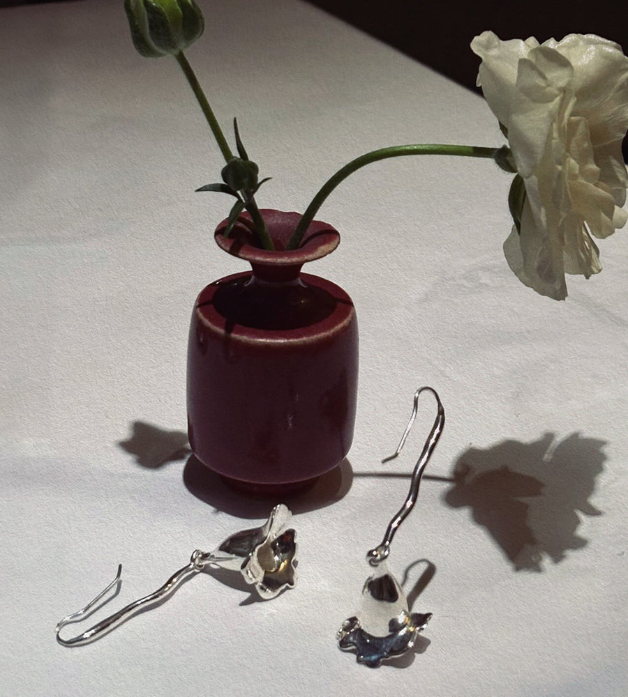 Long Jacaranda Flower Earrings