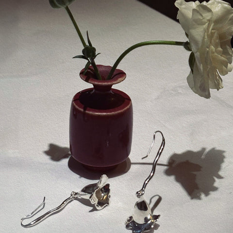Long Jacaranda Flower Earrings